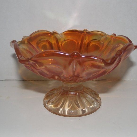 Imperial Propeller Marigold Carnival Glass Ruffled Small Compote #5139 - Picture 1 of 1